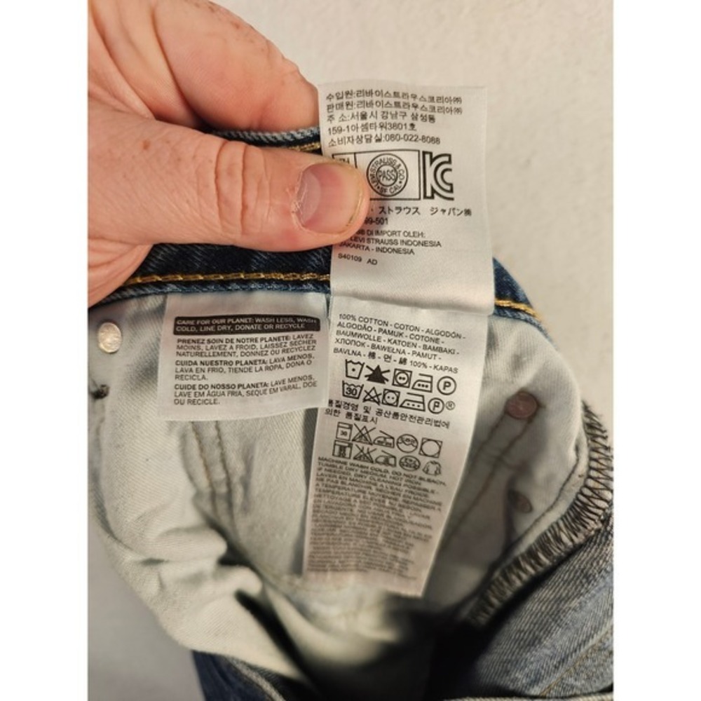 Levi's 514 Straight Fit Jeans - Mens Size 42x30 Blue Denim Classic Style #1614 - Picture 7 of 9